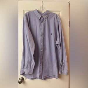 Ralph Lauren Purple White Pinstripe Button Down Shirt Men’s 3XB